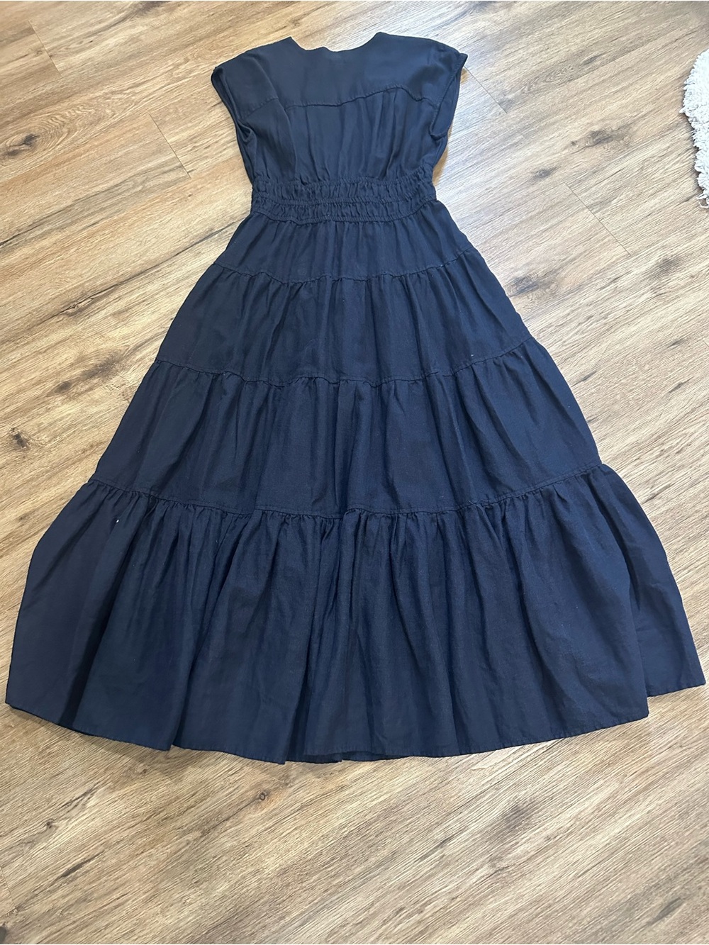 Nicole Miller Navy Tiered Maxi Dress